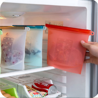 1000ml FDA sacs de stockage en silicone sans BPA de qualité alimentaire sacs en silicone réutilisables pour l'organisation à domicile voyage écologique