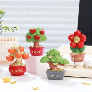 Figura Decorativa de Resina con Tema de la Suerte, RIQUEZA/AMOR/BUENA SUERTE/RELAJACIÓN, Adorno de Escritorio para Decoración del Hogar u Oficina - Product Image 4