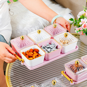 Fruit Platter Set With Lid 65998 Rectangular Storage <b>Box</b> For Snacks And Dried Fruit Coffee Table Use - Product Image 2