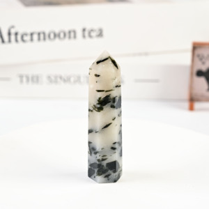 Tour de cristal naturel en gros : Pointe de quartz tourmaline noire, pierre précieuse en vrac pour l'artisanat et la décoration intérieure - Product Image 5