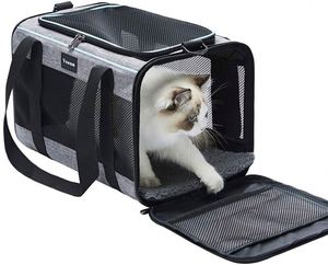 Transportadora de Mascotas Aprobada para Perros y Gatos Pequeños y Medianos |   Transportadora para Perros con Ventilación Adecuada |   4 ventanas de malla, 3 entradas - Product Image 1