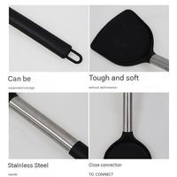Ustensiles de cuisine 15 pièces en silicone avec support, spatule à fentes, cuillère, spatule à retourner, pince, fouet, brosse pour ensemble d'ustensiles de cuisson