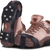 Crampons antidérapants en acier à 10 dents pour chaussures, idéaux pour l'alpinisme, les voyages, la pêche et la neige - TPE - Hiver et extérieur
