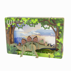 Wincent OEM ODM Tùy Chỉnh Thân Thiện Với Môi Stegosaurus <span class=keywords><strong>Mini</strong></span> Giấy Theatre Câu Đố Đồ Chơi Trẻ Em Trẻ Em 3D Câu Đố Bằng Gỗ Đồ Chơi Bán Buôn - Product Image 5