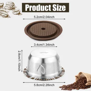Cápsula de café reutilizable de acero inoxidable para máquinas <span class=keywords><strong>Vertuo</strong></span> Pop/<span class=keywords><strong>Next</strong></span>, cuchara, cepillo, accesorio de café ecológico, modelo S20260129 - Product Image 6