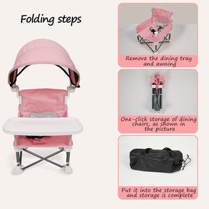 Chaise de repas pliable portable OEM pour enfants, siège <span class=keywords><strong>rehausseur</strong></span> de style moderne avec sécurité, en plastique durable et écologique, pour utilisation en parc - Product Image 2