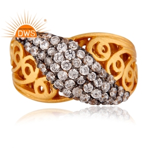 Vente chaude 925 argent Sterling 24K Flash plaqué or naturel Cz pierres précieuses bague de Cocktail Demi bijoux fins pour les femmes cadeau pour elle - Product Image 2