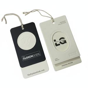 Etiketler folyo giysi etiketleri özel Logo etiketi beyaz salıncak bilet altın folyo damgalama Logo kot ve giyim için giysi etiketi - Product Image 1