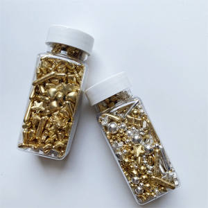 Décorations comestibles en sucre en gros, saupoudrage pour gâteaux, emballage de 1 kg, perles pour la décoration de gâteaux de fête, 4 mm, 7 mm, 10 mm mélangés - Product Image 2