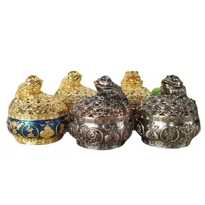 Net lebrity Metal alloy plating surfa Corporeal basin in nse burner Gold Toad ashtray tea room table Offi desk ornaments