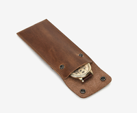 Étui de voyage portable en cuir véritable Crazy Horse vintage à fente unique pour montre, pochette de rangement pour montre-bracelet, en stock, vente en gros