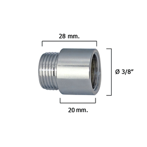 Barra di prolunga cromata rotonda 3/8" x 20 - Product Image 1