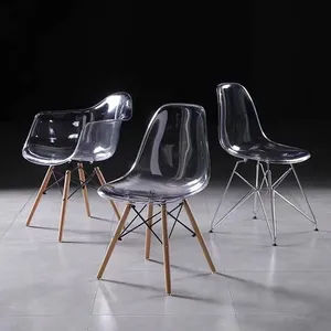 Chaise de salle à manger transparente en plastique empilable pour l'intérieur - Product Image 3
