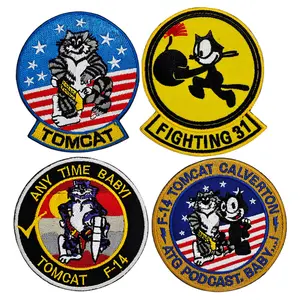 Tomcat F-14 Fighting 31 US Navy Tactical Patches Hook&Loop Embroidery patch