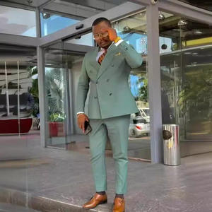 Double Breasted Bruiloft Bruidegom Smoking Jurk Formele Op Maat Gemaakte Blazer Slim Fit 2-delige Broek Pak - Product Image 6