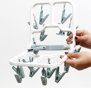 Séchoir à <span class=keywords><strong>linge</strong></span> pliable de <span class=keywords><strong>bonne</strong></span> qualité, en plastique, pour écharpes, chaussettes et sous-vêtements, avec 16 pinces - Product Image 4