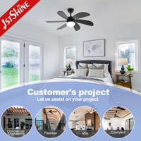 Ventilateur de plafond 1stshine au design classique avec éclairage, commande par chaîne, 3 vitesses et pales réversibles