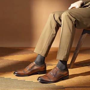 Scarpe Classiche in Pelle da <span class=keywords><strong>Uomo</strong></span> per Matrimoni e Affari, Nuove Scarpe Formali con Chiusura a Lacci e Suola Piatta in Pelle - Product Image 2