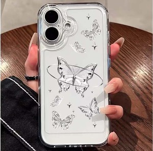 เคสฝาครอบโทรศัพท์มือถืออะคริลิคแข็งพิมพ์ลายผีเสื้อสีเงินสำหรับ Huawei P50 60 70 PRO MATE 30 40 Magic <span class=keywords><strong>5</strong></span> Pro nova 11 - Product Image 1