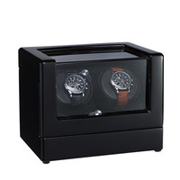 Remontoir de montre à moteur automatique luxueux 2 fentes LED Light Montres de stockage sûres-Boîtes de montre