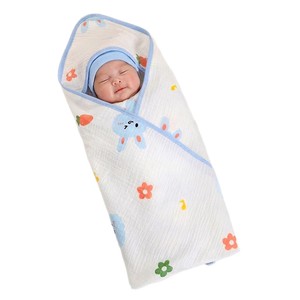 Serviette à capuche pour bébé en gaze, motif animaux de dessin animé et lettres, fine pour l'été, 80x80cm, lavable à la main, en pur coton peigné - Product Image 5