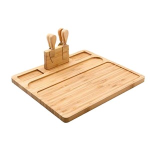 Bamboo Cheeseboard <b>Set</b> Solid Wood Cutting Board With <b>Knife</b> And Fork Natural Color Kitchen Use - Product Image 5