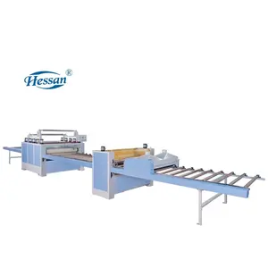 Machine à plastifier automatique Hessan pour panneaux à colle froide Machine à coller le papier PVC le film le panneau en bois