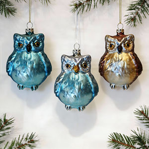 Nuovo Arrivo: Gufo in Vetro Decorativo, Colori Assortiti, Ornamento Natalizio da Appendere, Decorazione Festiva, Regalo - Product Image 2