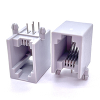 Conector de Red Ethernet RJ11 Soulin RJ-255140HL de Latón para Montaje en Panel, Conector de Cable de Red para PCB