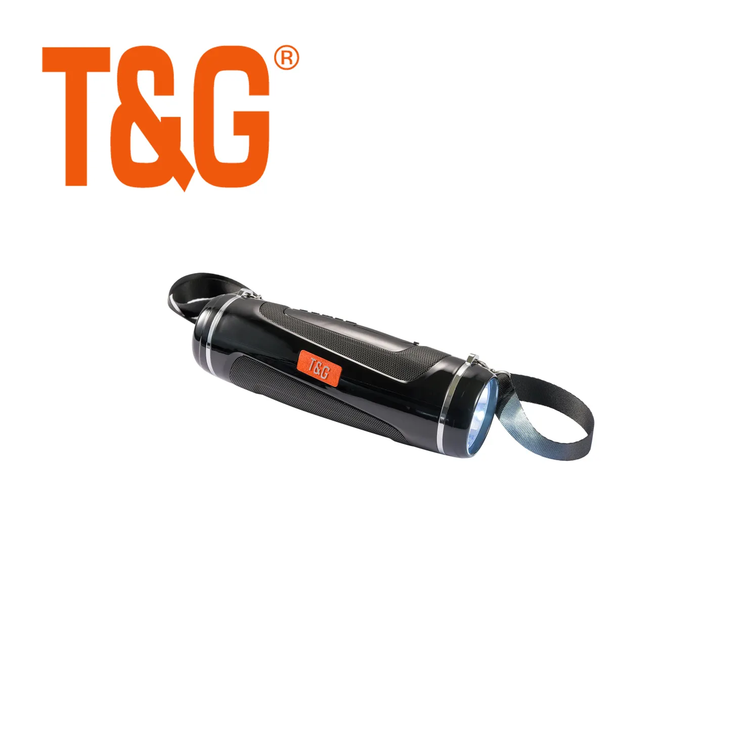 Tg601 caixa de som portátil sem fio, bluetooth 5.0, com luz led, lanterna, uso externo, caixa de som, tf cartão fm