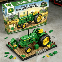 Set de Bloques de Construcción de Tractor Agrícola Verde MOC, 190.º Aniversario, Ladrillos de Vehículos Agrícolas, Juguete de Construcción para Adultos