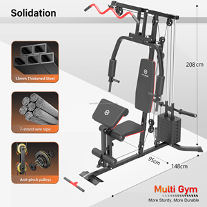 Estación de Gimnasio <span class=keywords><strong>Multifuncional</strong></span> de Alta Resistencia para Entrenamiento de Cuerpo Completo, Máquina de Fuerza Compacta 2 <span class=keywords><strong>en</strong></span> 1 de Doble Carga para Ejercicio <span class=keywords><strong>en</strong></span> Casa - Product Image 3