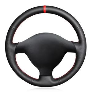 Protector de <span class=keywords><strong>volante</strong></span> de coche de cuero Artificial negro para <span class=keywords><strong>Seat</strong></span> <span class=keywords><strong>Leon</strong></span> MK1 (1M) 1998-2005 Skoda Fabia RS 2003 Fabia <span class=keywords><strong>1</strong></span> (6Y) 2004-2005 - Product Image 1