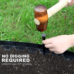 HUGELEAF <b>Plastic</b> Easily Assembled Flexible No-Dig Black Garden Landscape Edging with Anchoring Spikes - Product Image 4