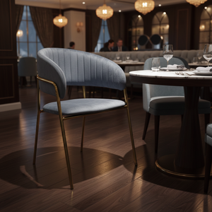 Sedie da Pranzo di Lusso con <span class=keywords><strong>Gambe</strong></span> in Metallo Dorato per Ristoranti Occidentali, Pasticcerie e Sale da Tè, Sedie per Mensa del Personale, Divanetti e Poltrone - Product Image 1