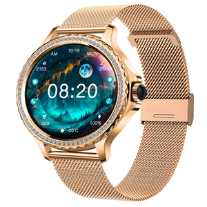 Haute qualité en acier inoxydable femmes Smartwatch Amoled Combo sommeil Tracker boussole <span class=keywords><strong>téléphone</strong></span> portable accessoire de mode pour dames - Product Image 1