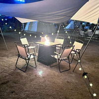 Chauffage de terrasse 2025, table de foyer au gaz propane d'extérieur avec brûleur à gaz carré, chauffages de terrasse pour tente
