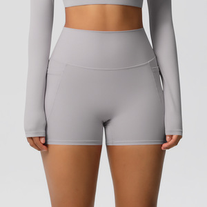 Shorts de Yoga de Cintura Alta con Efecto Levanta Glúteos para Mujer, con Bolsillo para Teléfono Móvil, Ajuste Delgado, Elásticos, para Entrenamiento Deportivo y Ropa Deportiva Activa - Product Image 2