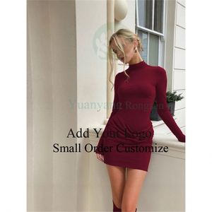 <span class=keywords><strong>Robe</strong></span> <span class=keywords><strong>pull</strong></span> en <span class=keywords><strong>cachemire</strong></span> à col roulé pour femme, mode tricotée, hiver - Product Image 3