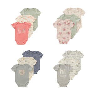 Hayi baju kodok kasual bayi, Jumpsuit bayi baru lahir lengan pendek, pakaian merangkak, warna-warni, kartun bordir, desain 'Fart', rajut - Product Image 1