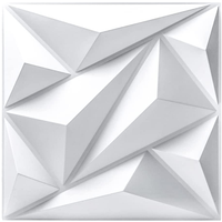 Panneau Mural 3D en PVC Blanc Diamant Moderne Géométrique Effet Marbre Imperméable Décoratif pour Enfants, Tailles 30x30 et 50x50