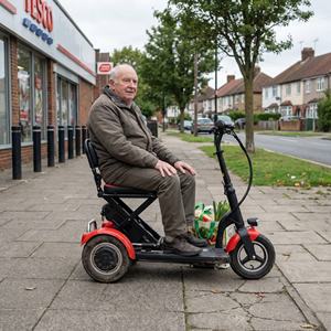 Trottinette électrique pliable légère à trois roues avec pneus antidérapants pour les courses au supermarché - Product Image 4