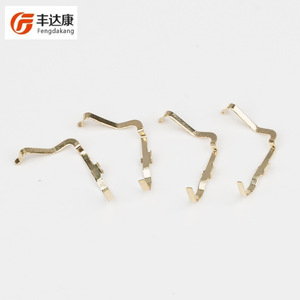 Fengdakang Precision Metal Stamping Parts Gold Plated Phosphor Bronze Connection <b>Terminals</b> Customizable Size - Product Image 2