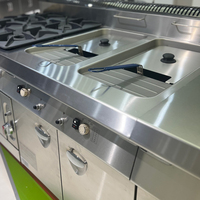Friteuses commerciales à double réservoir de 50 L en acier inoxydable robuste, à gaz, avec armoire, pour viande, fruits de mer, frites, biscuits, beignets