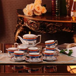 Nouvel ensemble de 15 pièces de luxe en céramique dorée, style nordique, pour café et thé - Product Image 6