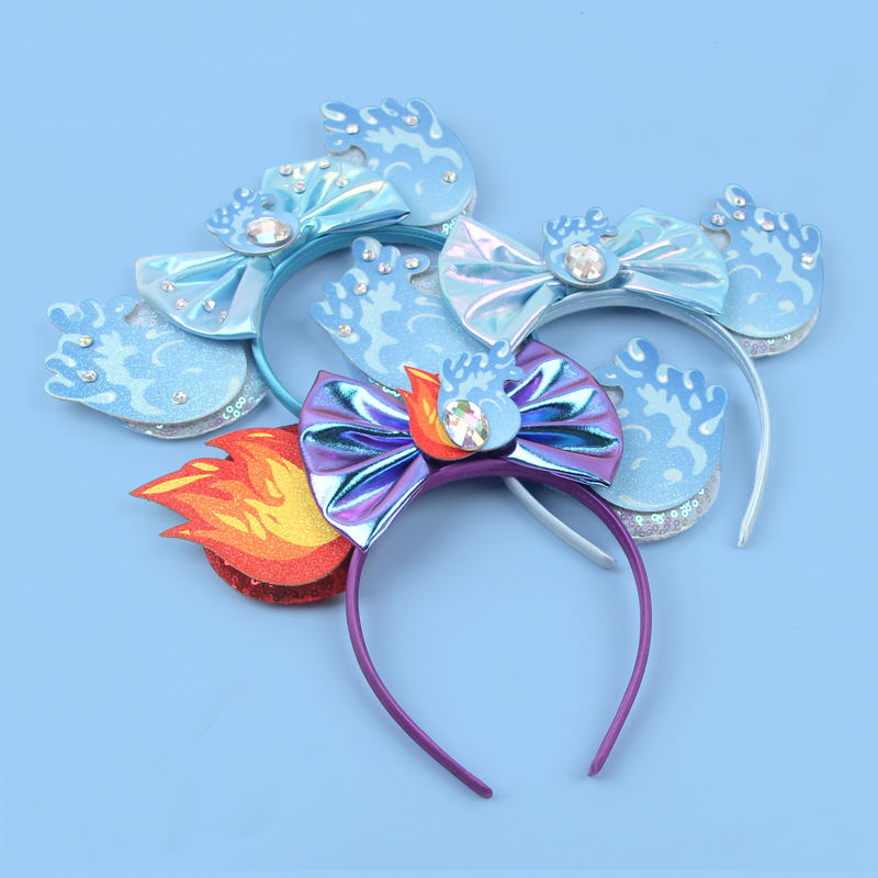 NEW Designs Mouse Ears Headband Cartoon Water Fire Popular Character Hairbands Kids Adults Party Cosplay