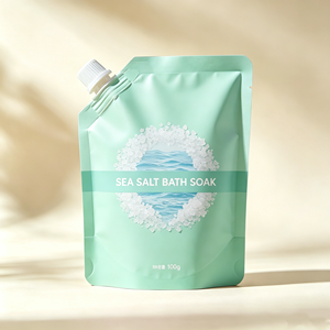 Pochette souple réutilisable personnalisée en plastique avec bec verseur pour traitement capillaire liquide et après-shampoing - Product Image 1