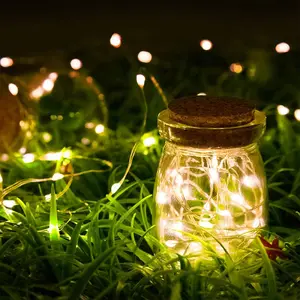 परी रोशनी बैटरी संचालित स्ट्रिंग प्रकाश निविड़ अंधकार तांबे के तार मेसन जार क्रिसमस सजावट पर्दा प्रकाश