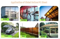 Plaques alvéolaires en polycarbonate co-extrudé UV 4-10 mm, écologiques, durables et résistantes aux intempéries pour serres et abris de voiture
