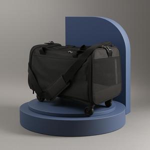 Sac de transport multifonctionnel pour animaux de compagnie avec chariot pliable et support, noir, 51 x 31 x 36 - Product Image 1